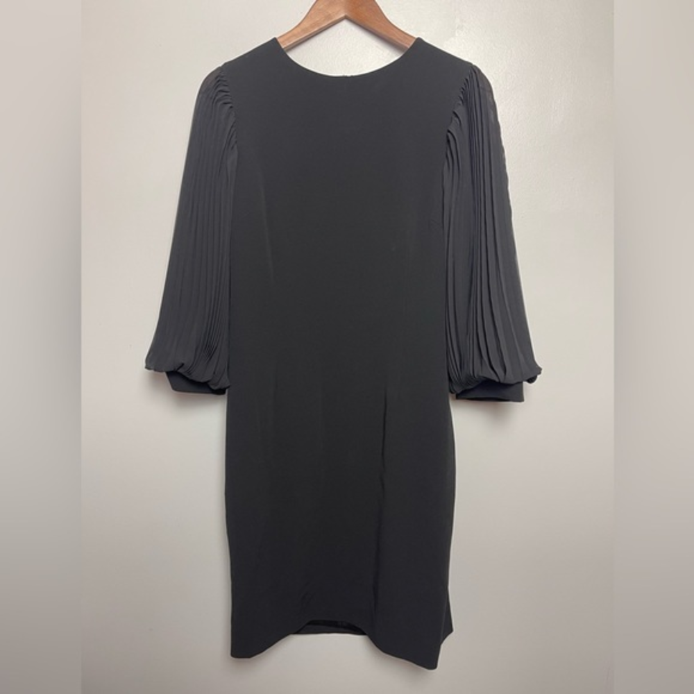 Rickie Freeman for Teri Jon Black Chiffon‎ Puff Sleeve Dress